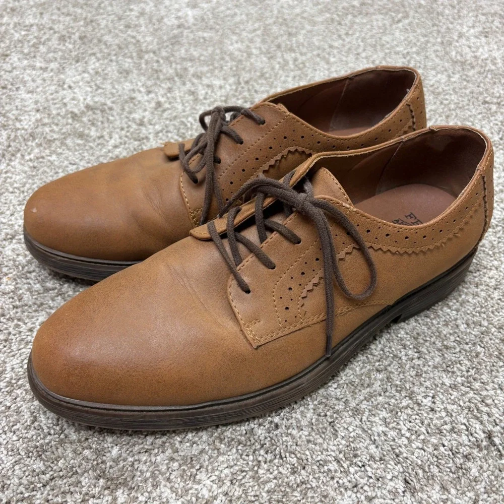 Frye & Co Mens Grant Oxford Shoes Cognac Brown Dress Casual Lace Up Mens Size 10